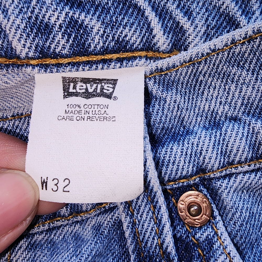 Vtg Levis 560 Jean Denim Blue Shorts Men's Orange Tab Size 32 Is Used - Picture 5 of 14